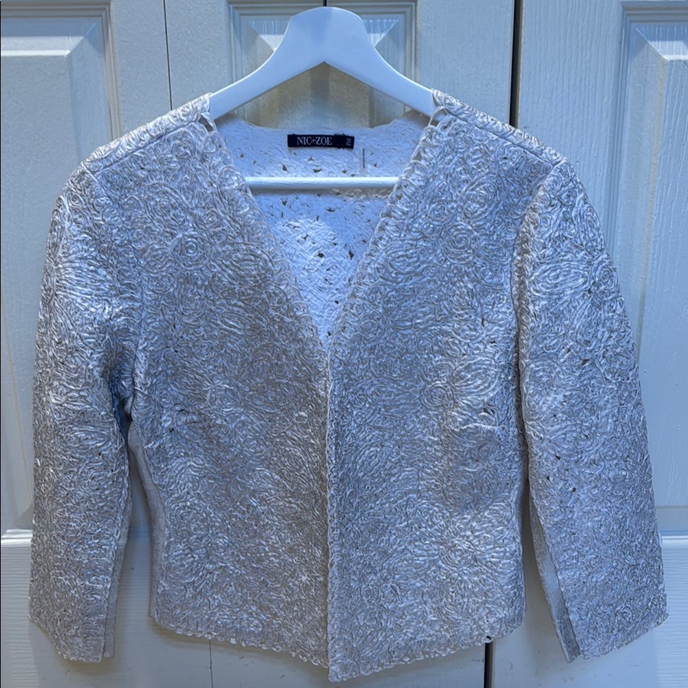 Nic+Zoe Women's Silver Textured Jacket